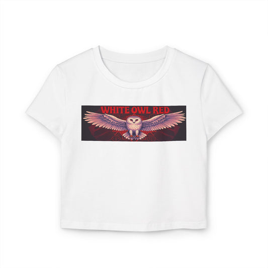 White Owl Red - Women's Baby Tee