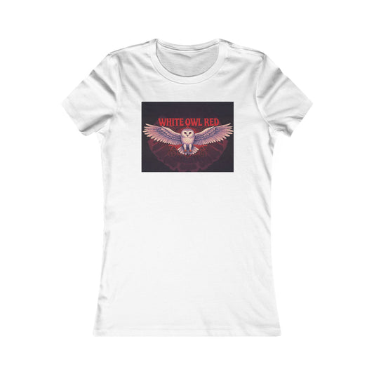 White Owl Red Women's Owl Graphic Tee