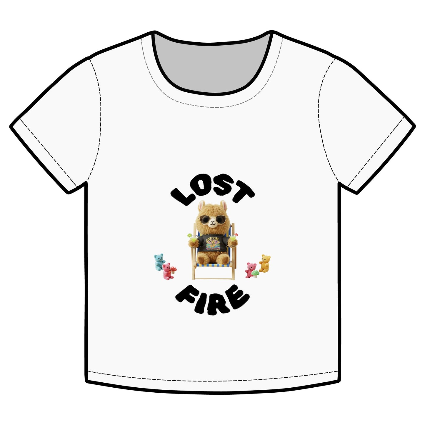 Lost Fire - Chillaxin' Party Llama with Gummi Bears  - Count My Blessings Every Single Little Day - Adorable Organic Rib Baby Tee