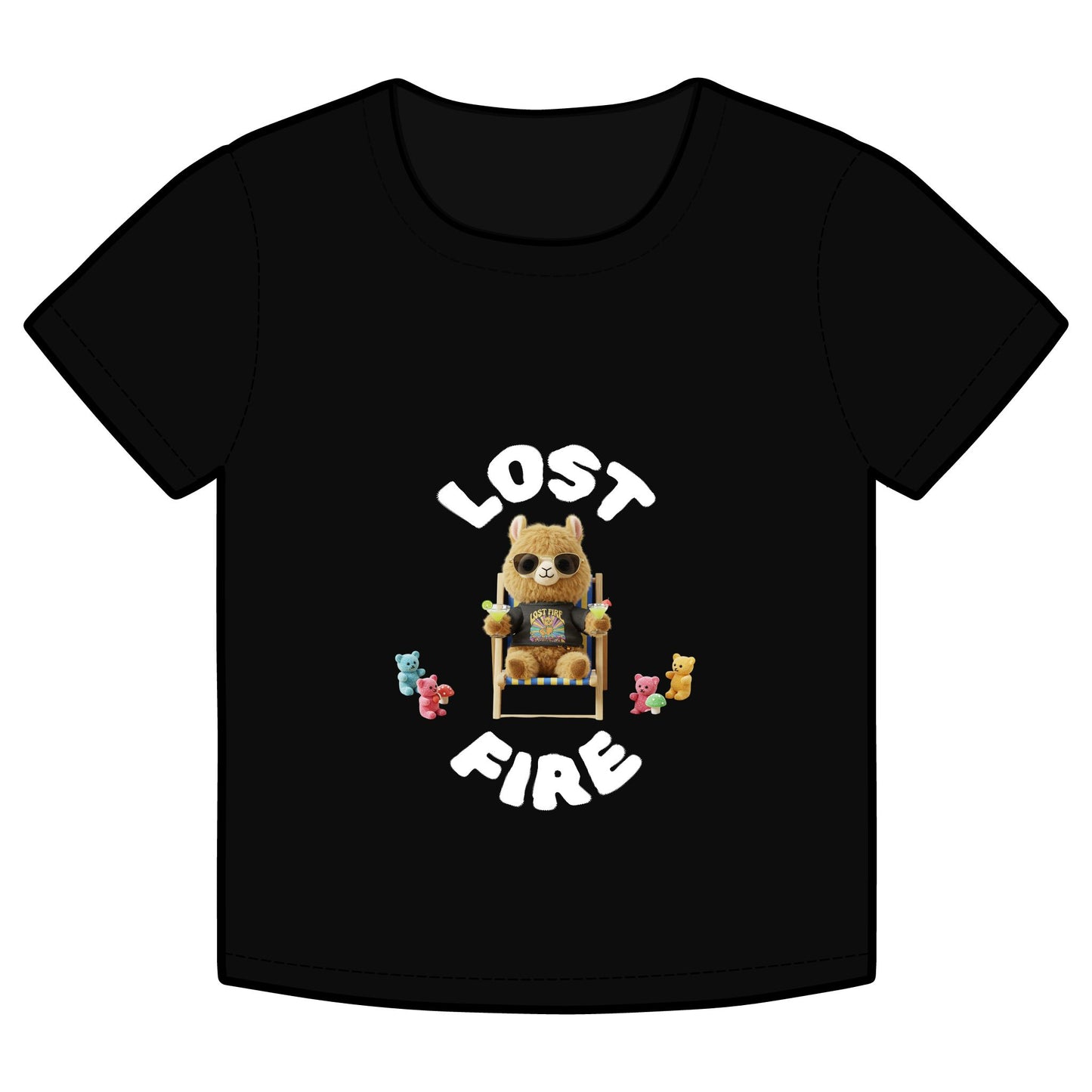 Lost Fire - Chillaxin' Party Llama with Gummi Bears  - Count My Blessings Every Single Little Day - Adorable Organic Rib Baby Tee