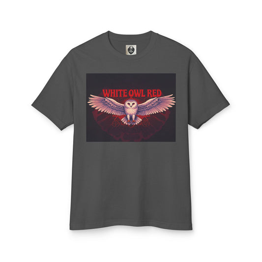 White Owl Red Unisex Garment-Dyed Heavyweight Cotton Tee Bourgeois Dawg Records "dirty old style" Logo back