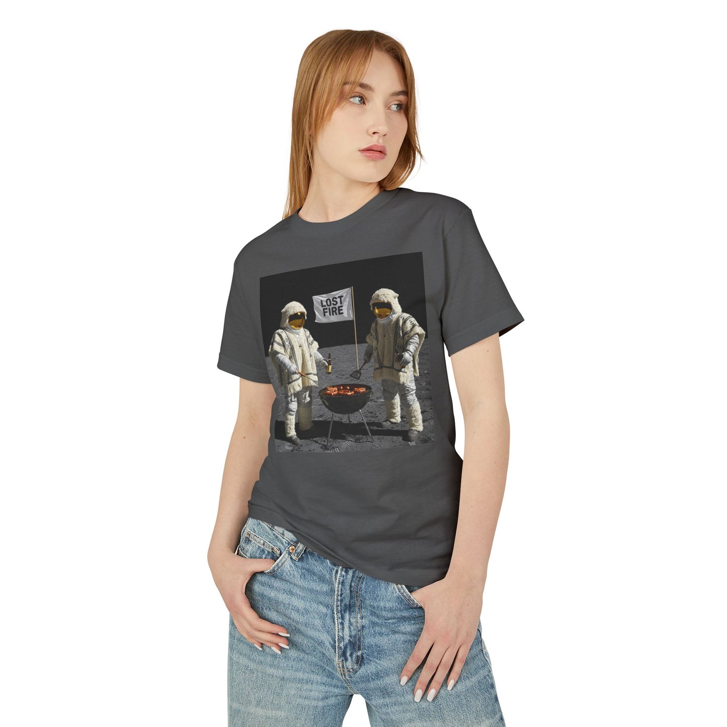 Lost Fire Album Cover - "When You're Halfway to Crazy You're Halfway to Me" -  Vintage-Inspired Unisex Cotton Tee  "Mooner BBQ"