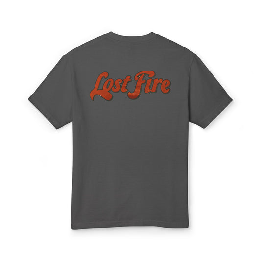 Llama Kissin' Beer Drinkin' etc - Lost Fire logo (back) - Unisex Heavyweight Cotton Tee