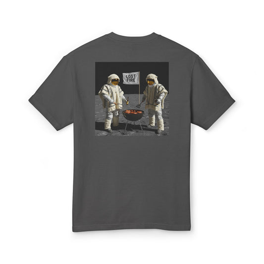 Lost Fire Graphic Tee - With Debut Album Cover, Iconic "Mooner BBQ"  on Back - Unisex Heavyweight Cotton T-Shirt