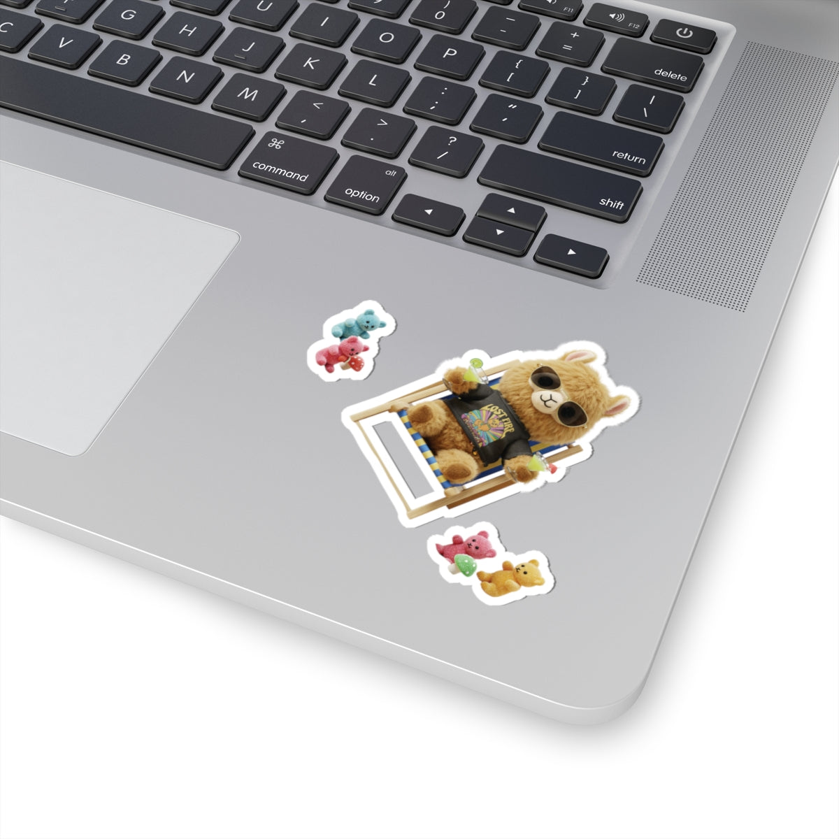 Lost Fire -Chillaxn Party LLamma with Gummie Bears - Kiss-Cut Stickers, Outdoor Enthusiast Decor, Laptop Stickers, Gift for Kids, Car and Bumper Stickers