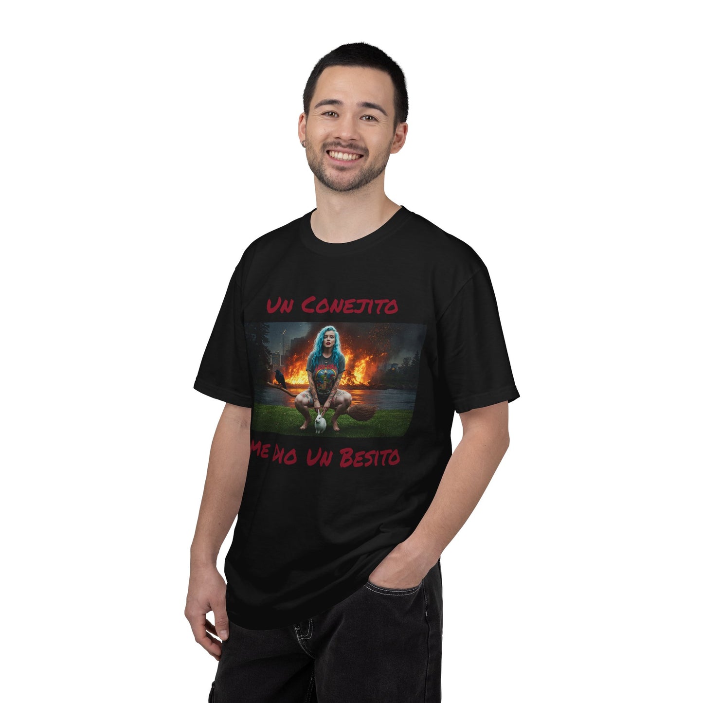 Lost Fire - "Un Conejito Me Die Un Besito" Tee Lyrics with Double Lost Fire Logo Back. Vintage-Style Unisex T-Shirt