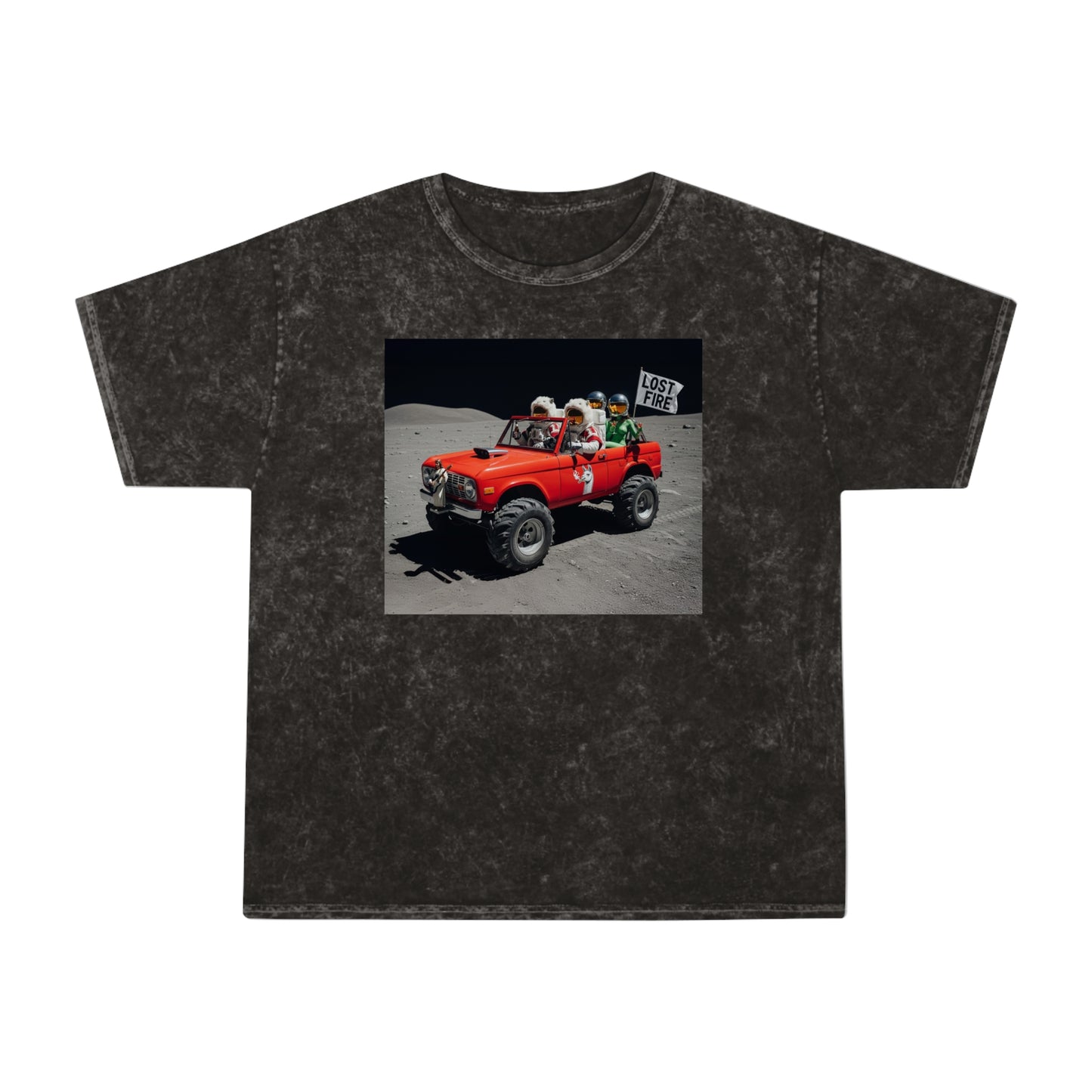Lost Fire - Cosmic Adventure Party Truck / Keeping Me Out Of The Ditch - Vintage Unisex Mineral Wash T-Shirt
