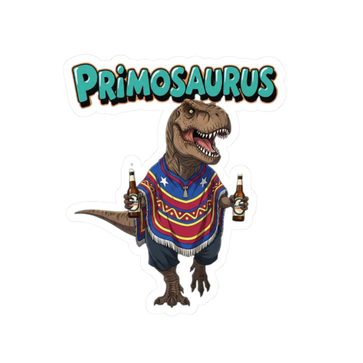 Lost Fire - Primosaurus -  Kiss-Cut Stickers, Outdoor Enthusiast Decor, Laptop Stickers, Gift for Kids, Car and Bumper Stickers
