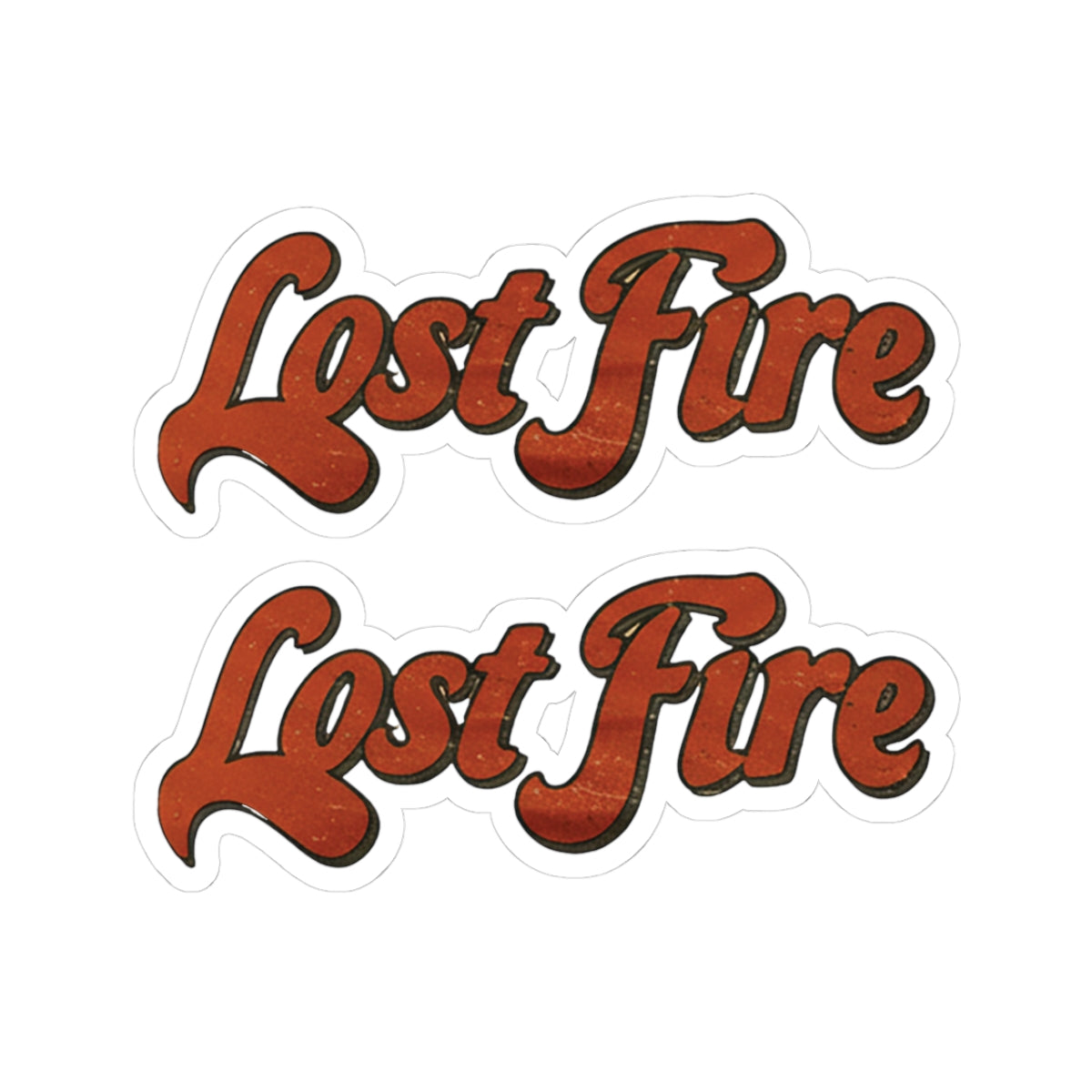 Lost Fire - 2x logo stickers, Kiss-Cut Stickers, Outdoor Enthusiast Decor, Laptop Stickers, Gift for Kids, Car and Bumper Stickers