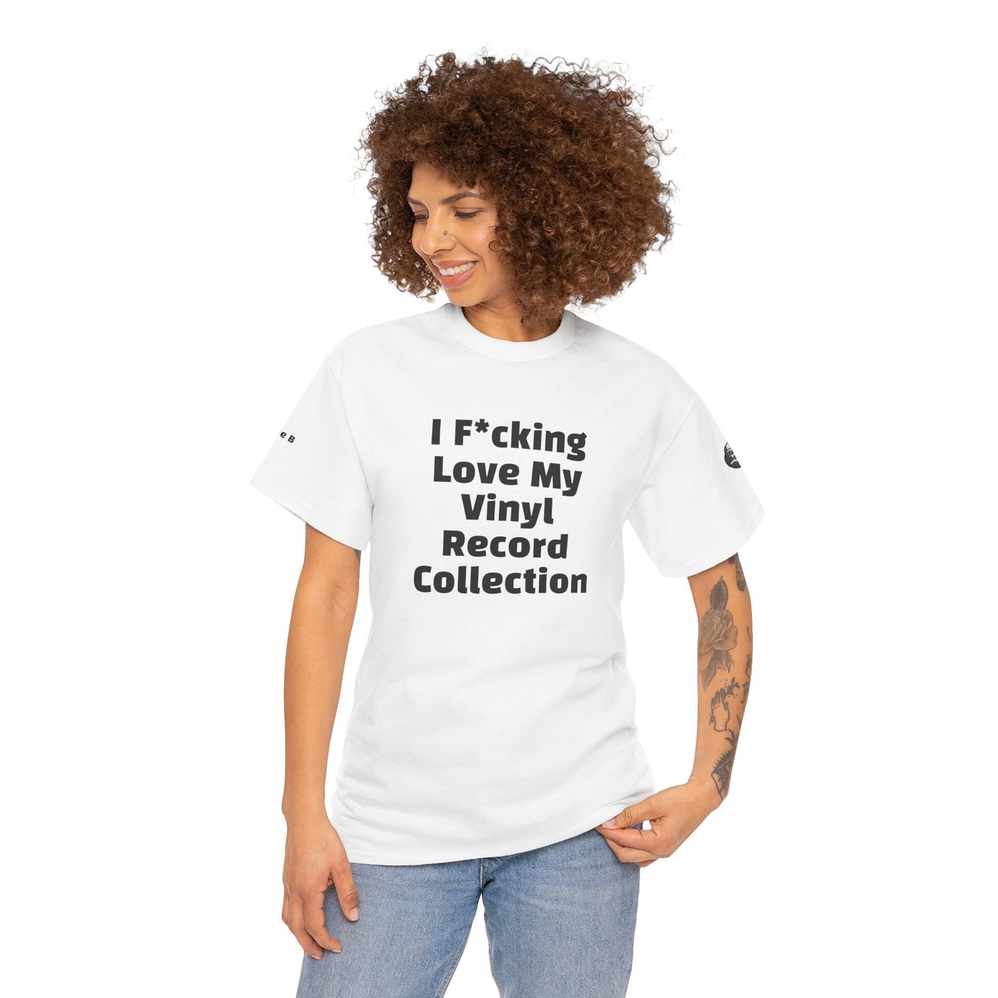 Bourgeois Dawg Records - I Fucking Love My Record Collection (backside) Unisex Cotton T-Shirt