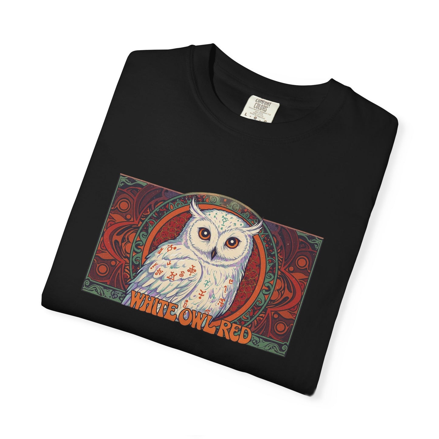 White Owl Red / "dirty old style" Bourgeois Dawg Records (back) Retro Owl Unisex T-Shirt