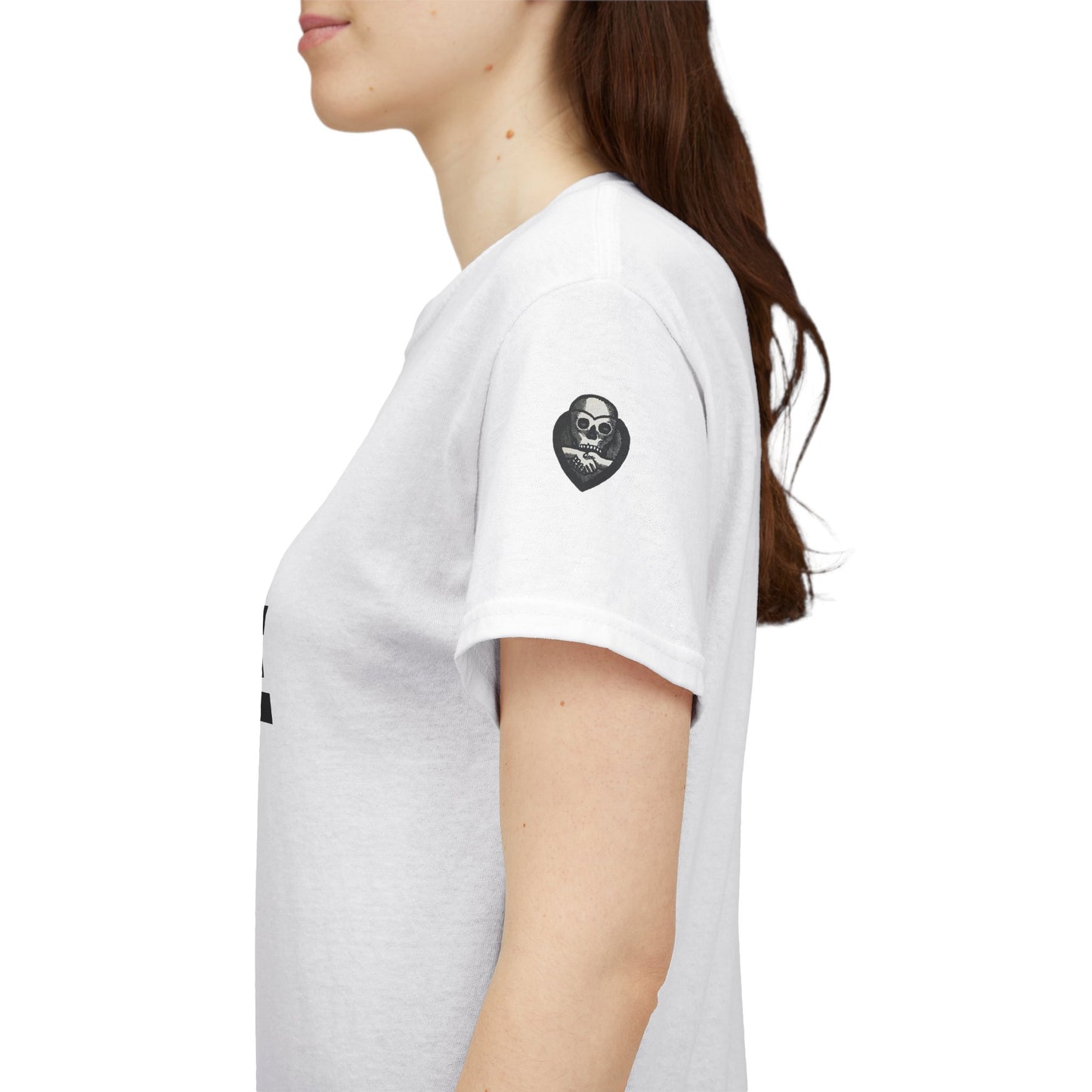 MUSIC IS LOVE  - BE LOVE - Bourgeois Dawg Records logo- (backside) Unisex Cotton T-Shirt