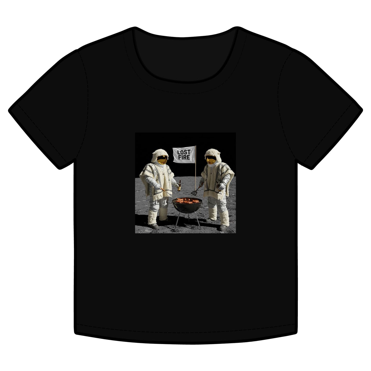 Lost Fire Album Cover Tee - "When You're Halfway to Crazy You're Halfway to Me"  - Adorable Organic Rib Baby Tee - "Mooner BBQ"