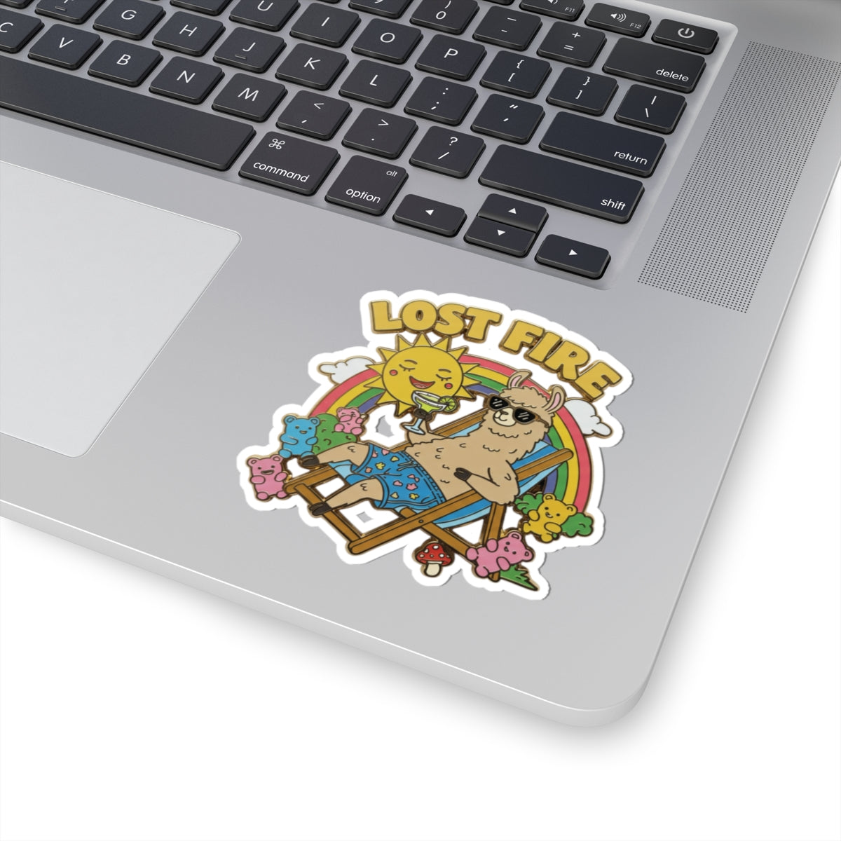 Lost Fire - Chillaxn Llama and the Gummys - Rainbow  -  Kiss-Cut Stickers, Outdoor Enthusiast Decor, Laptop Stickers, Gift for Kids, Car and Bumper Stickers